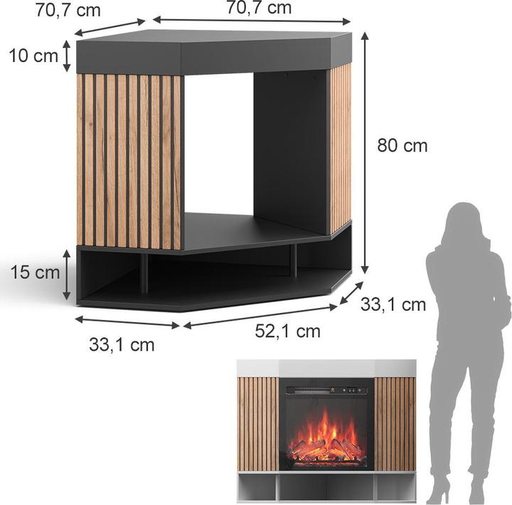 Actual product image Vicco electric fireplace Lynea, Black, 100 cm