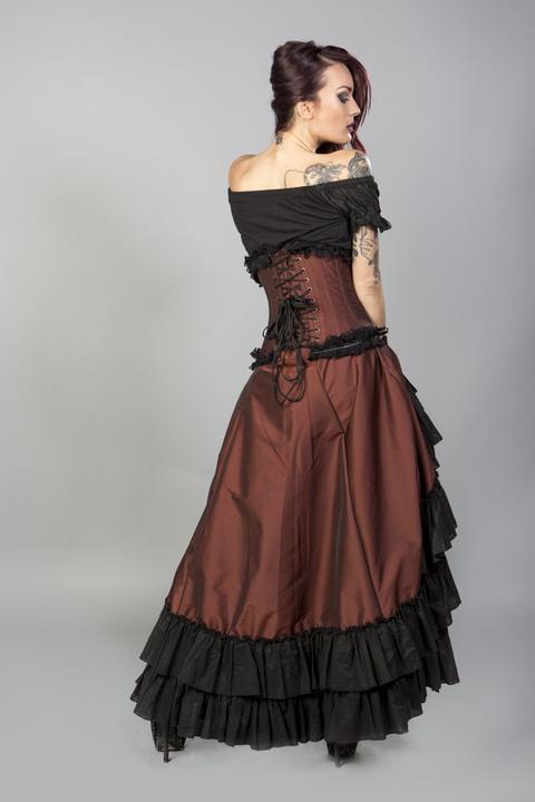 Image du produit Burleska robe femme Carnation victorienne, taffetas, marron (M)