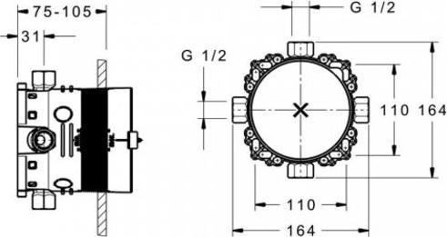 Immagine prodotto Hansa UP corpo base HANSABLUEBOX DN 15, 1/2, senza valvola di pre-stop