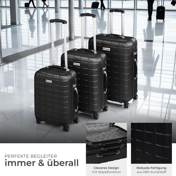 Image du produit tectake Jeu de 3 trolleys (98 l, M (50 - 90l), L (90 - 115l))
