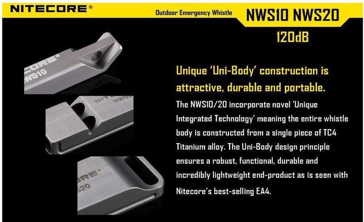 Actual product image Nitecore Emergency whistle - one chamber