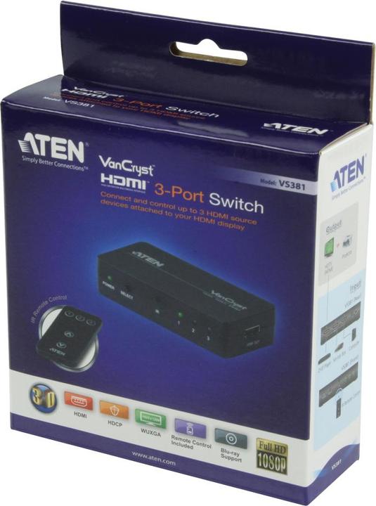 Actual product image Aten VS381 3 Port HDMI Switch