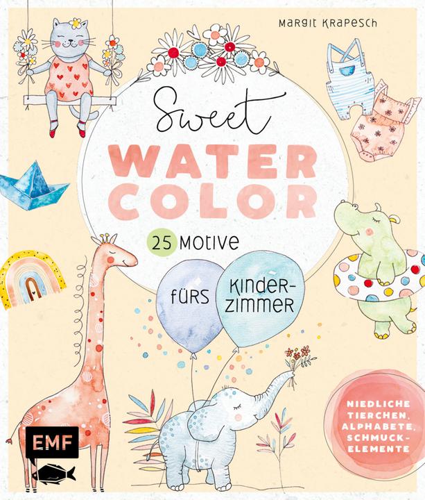 Actual product image Sweet Watercolor - paint 20 motifs for children's room