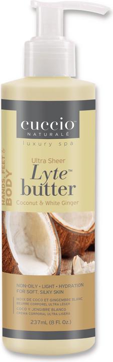 Cuccio Naturale Hydrating Lyte Butter Lotion Coconut & White Ginger (Body Butter, 237 ml)