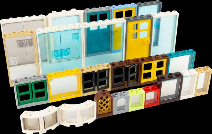 Productafbeelding LEGO Ramen en deuren gemengd - 100 stuks - Huis, Gebouw, Stad, Gemeente - NIEUW (LEGO Accessoires)