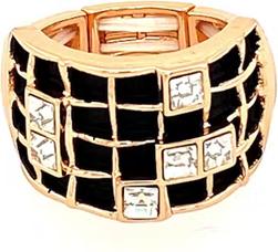 Produktbild Signé Signè Ring Damenring elastisch goldfarben rhodiniert One Size Schwarz No.19 (18, 19, 20, 21)