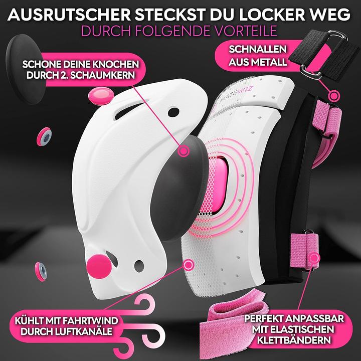 Actual product image Skatewiz Kinder Protektoren Set (XS, Knee pad, Wrist protectors, Elbow protectors, 6 pieces)
