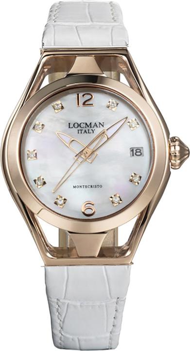 Actual product image Locman Italy ladies' watch Montecristo Lady rose gold PVD with diamonds approx. 0.10 ct. Ref. 0526 (Watch with gemstone)