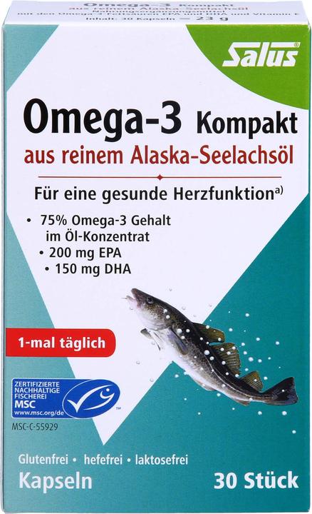 Produktbild Salus Omega-3 Kompakt Seelachsöl Kaps (30 Stück, Kapseln, 48 g)