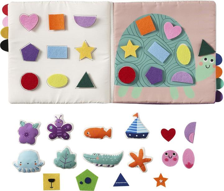 Actual product image Vertbaudet Baby activity cloth book, colours and shapes
