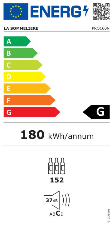Etichetta energetica La Sommelière PRO160N