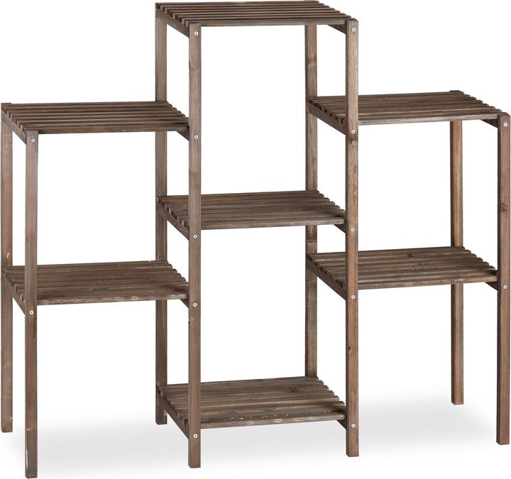 Actual product image Relaxdays Brown Wooden Flower Rack