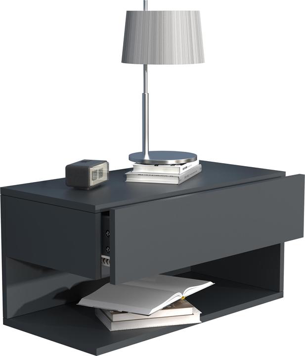 Immagine prodotto VCM Comodino con cassetto a muro in legno Comodino con cassetto a muro Consolle da letto Usal XL 60 cm (60 x 32 x 32 cm)