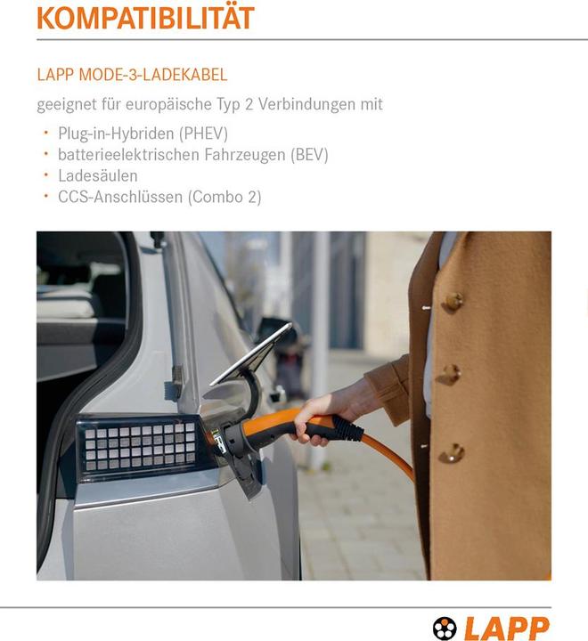 Produktbild Lapp Mobility Ladekabel (Typ 2, 22 kW, 32 A, 3 m)
