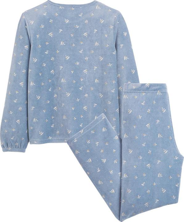 Actual product image La Redoute Collections Velvet pyjamas with leaves and birds (116)
