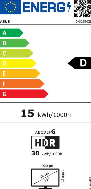 Energy Label ASUS ROG Strix XG259CS (1920 x 1080 pixels, 24.50")