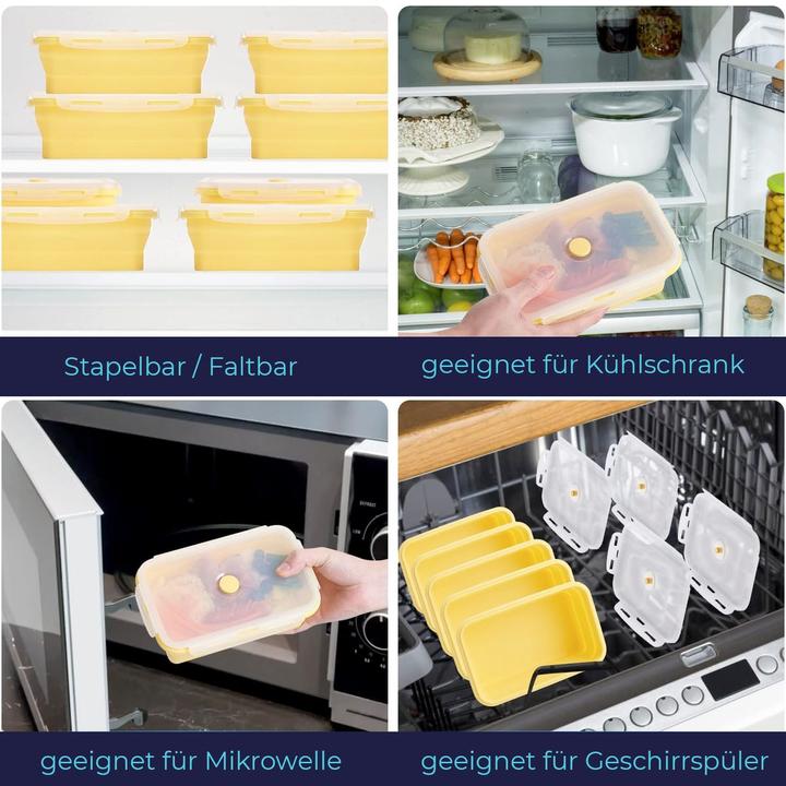 Produktbild König Design Gefrier Dosen Lebensmittel Vorrats Behälter Frischhaltedosen Deckel Faltbar