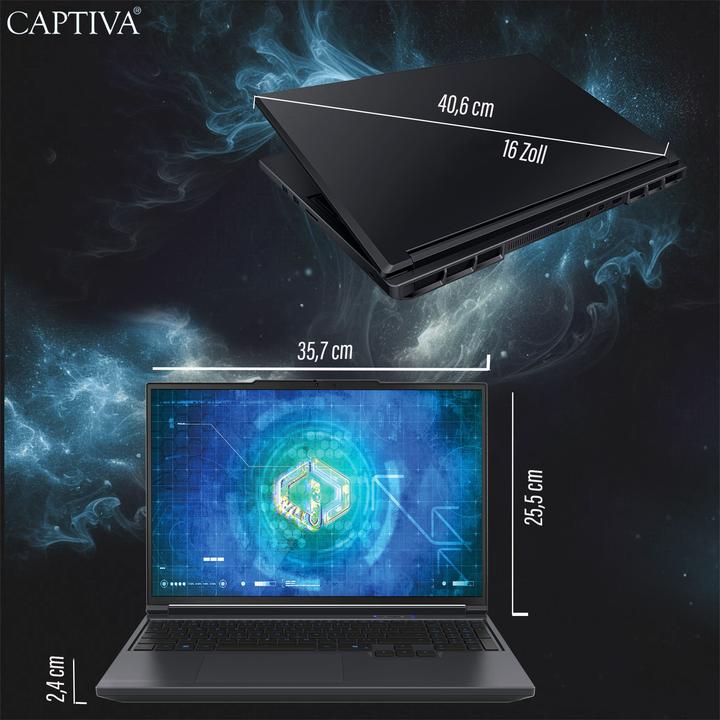 Produktbild Captiva Highend Gaming I92-175 Core i9 GeForce RTX 5070 (16", Intel Core i9-13900HX, 32 GB, 4000 GB, DE)