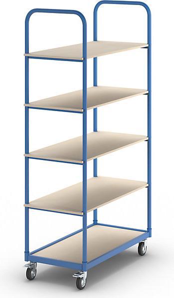 Actual product image eurokraft basic Shelf truck, 5 shelves, shelves LxW 1050 x 475 mm. (250 kg)