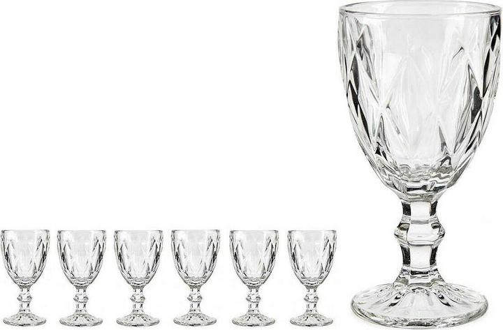 Actual product image Vivalto Wine glass diamond glass 330 ml (6 pieces) (33 cl, 6 Glasses, Wine glasses set)