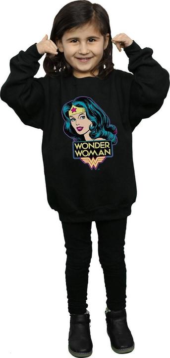 Actual product image Wonder Woman Girls Head Cotton Sweatshirt (128)