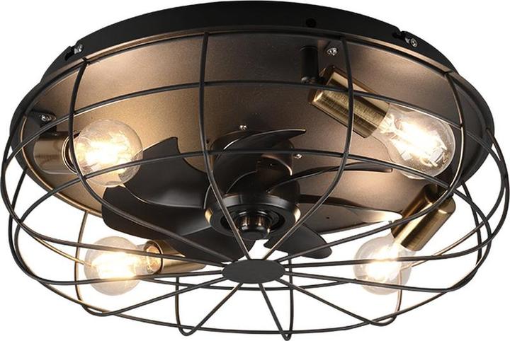 Actual product image Trio Trondheim -tuuletinvalaisin, 4 x E27, mattamusta (E27)