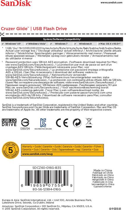 Actual product image SanDisk Cruzer Glide (16 GB)