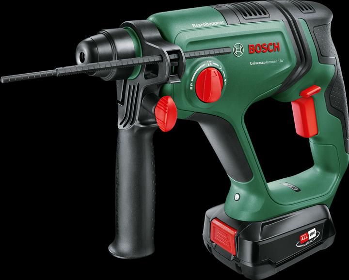 Akku-Bohrhammer UniversalHammer 18V, 1 Akkupack PBA 18 V 2,5 Ah W-B, Ladegerät AL 18V-20, Tiefenanschlag, Tragekoffer