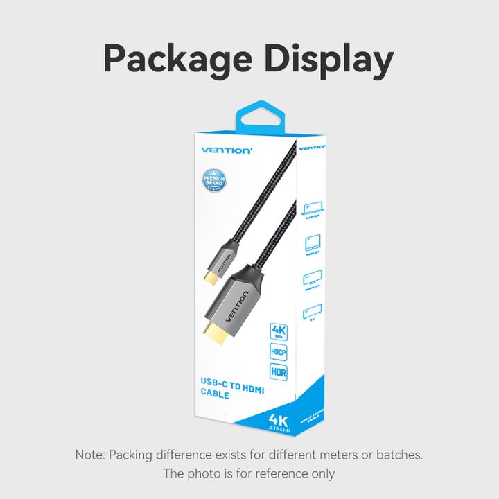 Produktbild Vention USB-C to HDMI Cable 2m CRBBH (Black) (2 m, HDMI)