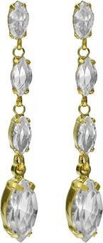 Victoria Cruz Elegant dangling earrings with clear crystals Purpose A4655-07DT