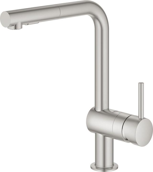 Grohe Küchenarmatur mit Handbrause Minta supersteel matt 30274
