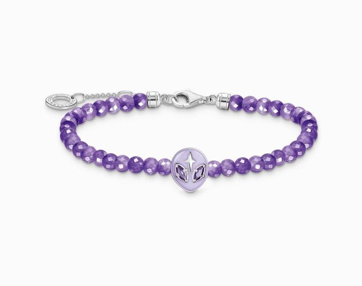 Produktbild Thomas Sabo Armband Beads mit Alienkopf und violetter Kaltemaille Silber (19 cm, 925er Silber, Emaille)