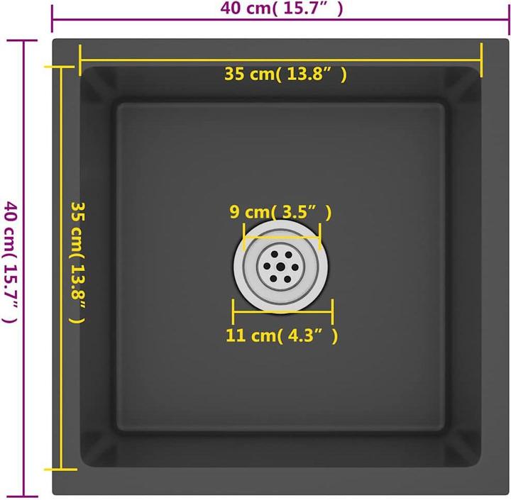 Produktbild VidaXL Kolumbus (Einbauspüle, 40 cm, 40 cm)