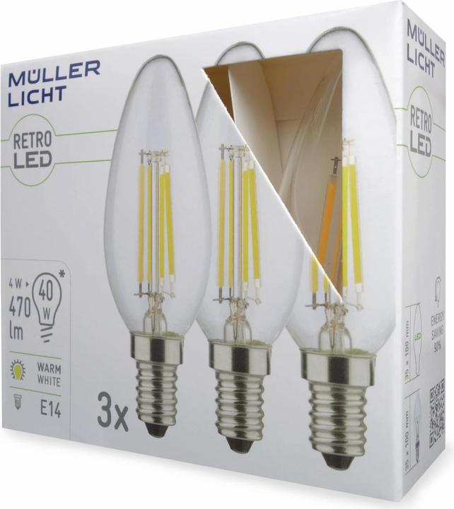 Immagine prodotto Müller Licht Kerze (E14, 4 W, 470 lm, 3 x, E)