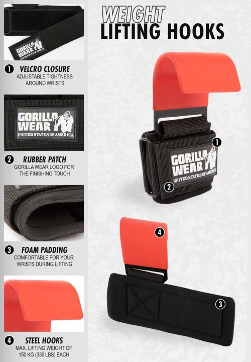 Actual product image Gorilla Wear Wear Weight Lifting Hooks
