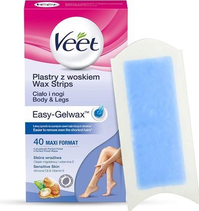 Immagine prodotto Veet Easy-Cerotti di cera gelificata per la depilazione del corpo 40 pezzi (40 ml, 40 x, 130 g)