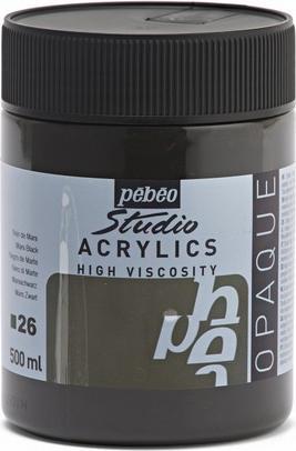 Actual product image Pebeo Studio Acrylics fine acrylic (Martian Black, 500 ml)