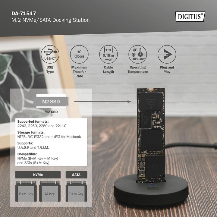 Actual product image Digitus M.2 NVMe/SATA Docking Station