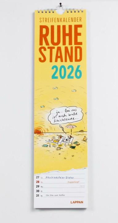Image du produit Ruhestand Streifenkalender 2026: Monatskalender für die Wand (Couverture rigide, Allemand)