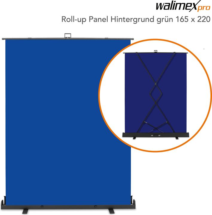 Immagine prodotto Walimex pro Pannello roll-up sfondo blu 165x220 (176.50 cm, 226 cm)