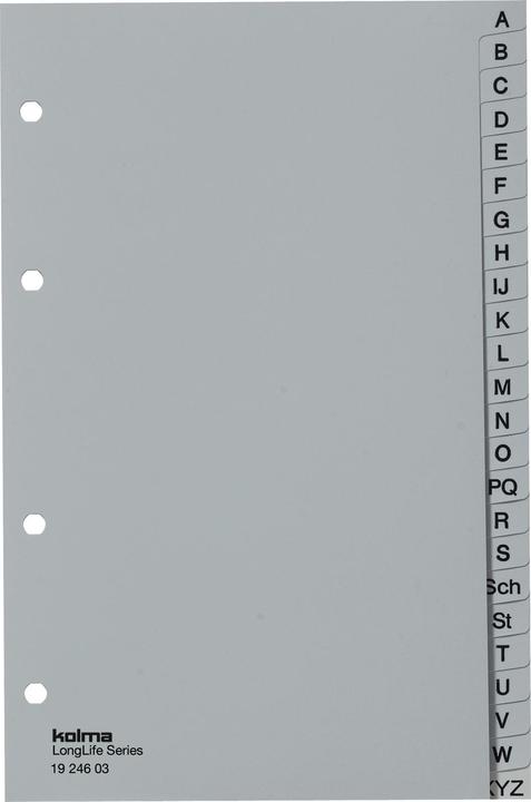 Kolma Register A5 XL high superstrong A-Z 24 pieces grey