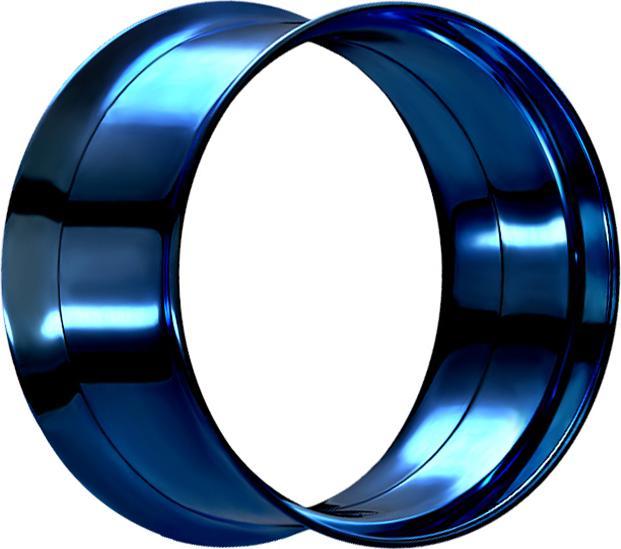 Star Piercing Flared Tunnel dunkelblau mit Schraubewinde (ohne Messing, Chirurgenstahl 316L)