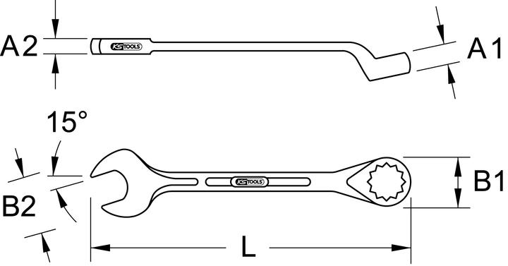 Actual product image KS Tools Combination wrench cranked (3/4")