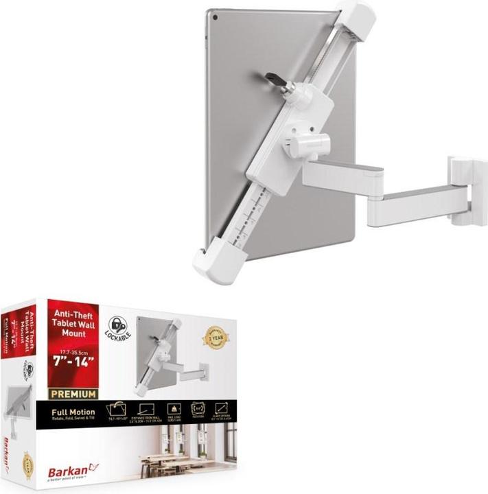 Produktbild Barkan Tablet Wandhalter 7-14", abschliessbar, weiss