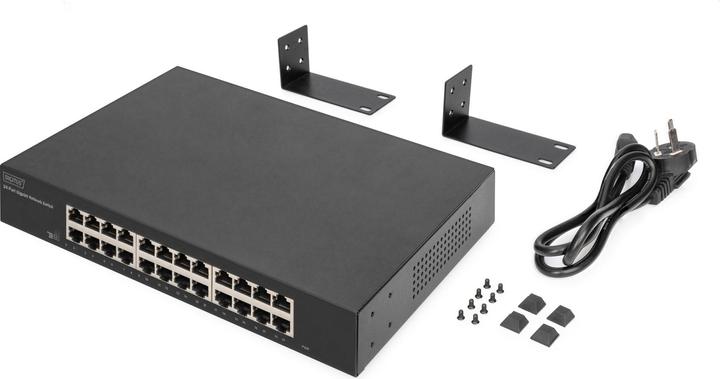Actual product image Digitus 24-port Gigabit switch, 19-inch, unmanaged (24 Ports)