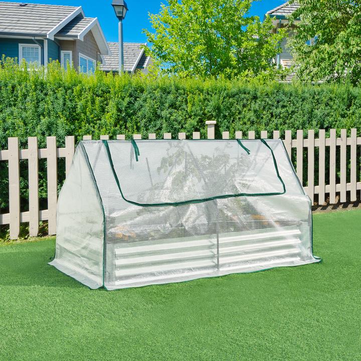 Actual product image En.Casa Hochbeet mit Gewächshaus Balsorano 186x96x98 cm Weiss