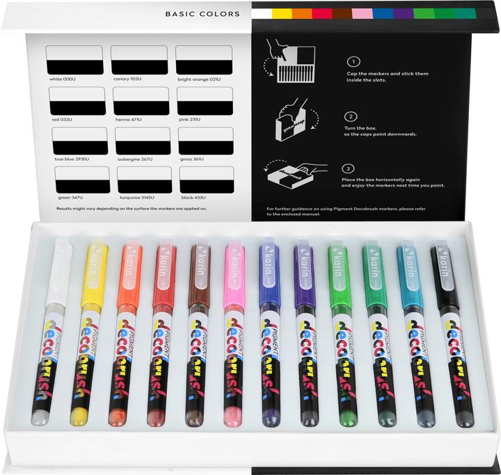 Actual product image Karin PIGMENT DECO BRUSH - Brush Marker (Multicoloured, 12 x)