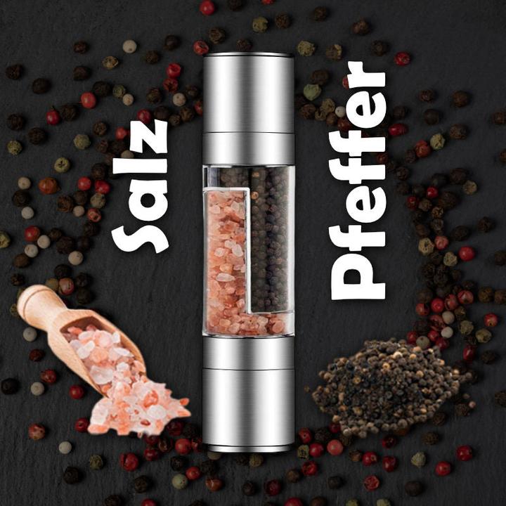 Produktbild Hermex Mühle Duo Pfeffermühle Kombi Salz- und Pfeffermühle Gewürzmühle 2in1 (Pfeffer, Salz)
