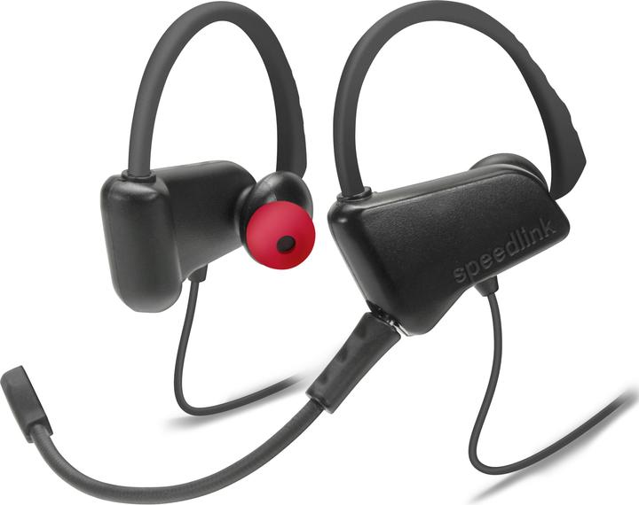 Actual product image Speedlink JUZAR Headset Ear-hook, In-ear connector Black, Red (Cable)