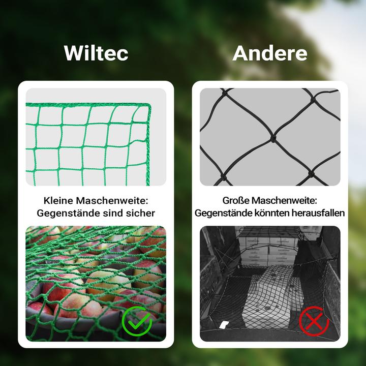 Produktbild Wiltec Ladungssicherungsnetz 5x3m Grün Anhänger Randkördel Witterungsbeständig